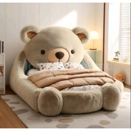Pat in forma de animal, tapitat  pentru copii Teddy A-79